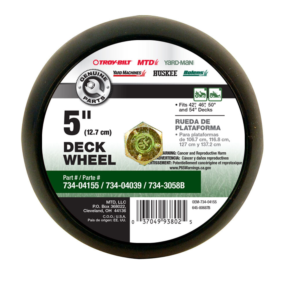 Cub Cadet® 5-inch Deck Wheel with Hardware (OEM-734-04155)
