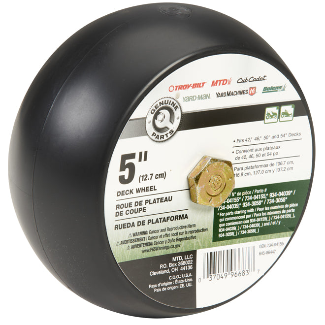 MTD® Deck Wheel, 5 0 Dia. Ball (OEN-734-04155)