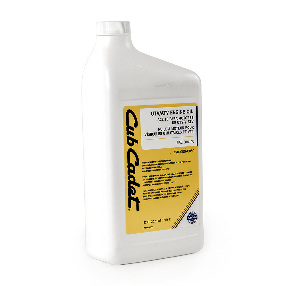 Cub Cadet® SAE 20W-40 ATV/UV Engine Oil - 32 oz (490-000-C050)