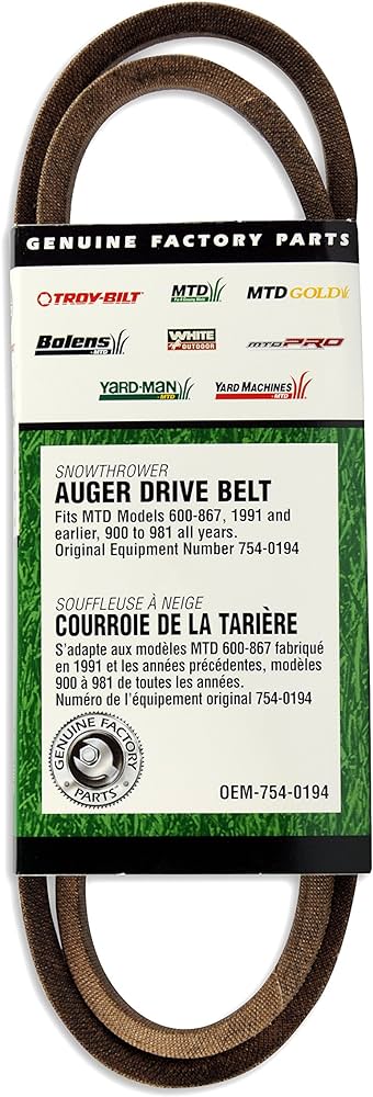 MTD® Snowblower Auger Drive Belt (OEM-754-0194)