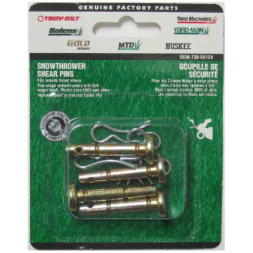 MTD® Shear Pin - 4 Pack (OES - 738 - 04124)